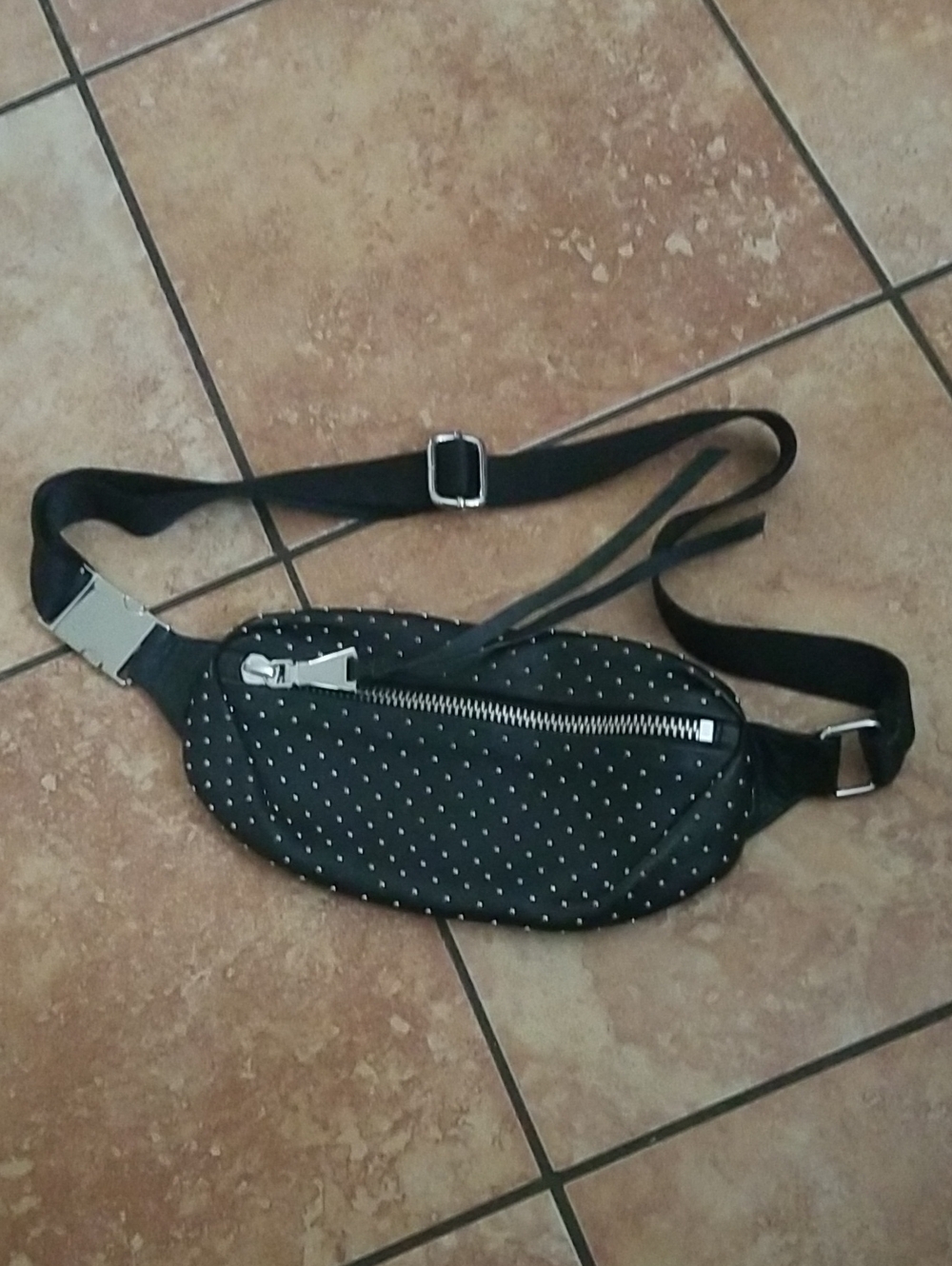 Aimee Kestenberg Black Polka Dot Belt Bag